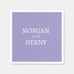 CUSTOMIZED NAME STYLISH MODERN PALE PURPLE WEDDING NAPKIN