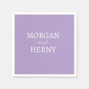CUSTOMIZED NAME STYLISH MODERN PALE PURPLE WEDDING NAPKIN