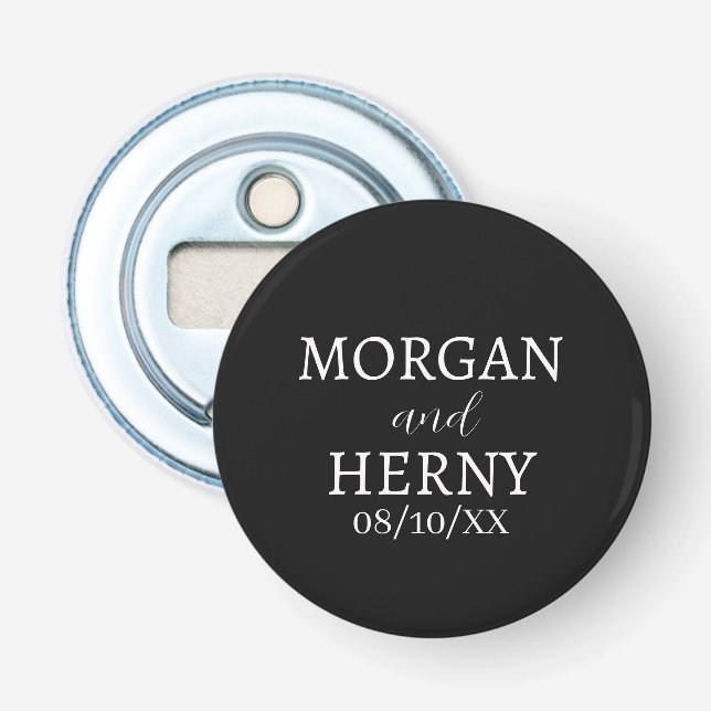 CUSTOMIZED NAME STYLISH MODERN WEDDING  BOTTLE OPENER (Front)