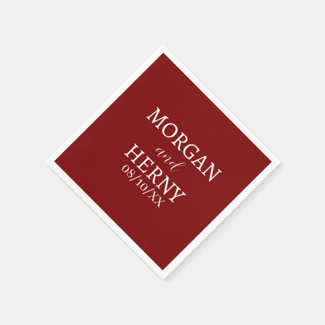 CUSTOMIZED NAME STYLISH MODERN  WEDDING  NAPKIN (Corner)