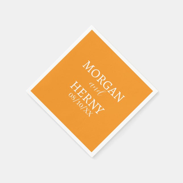 CUSTOMIZED NAME STYLISH MODERN  WEDDING  NAPKIN (Corner)