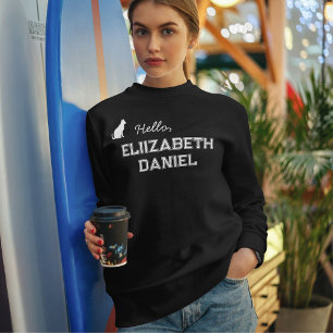 Customized Pet Lover Funny Cat Mom Name Cute Black Sweatshirt