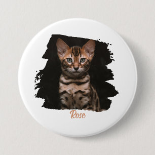Customized pet photo with name 7.5 cm round badge