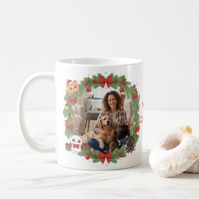 Customized Photo Mug Christmas Gift For Pet Lovers (With Donut)