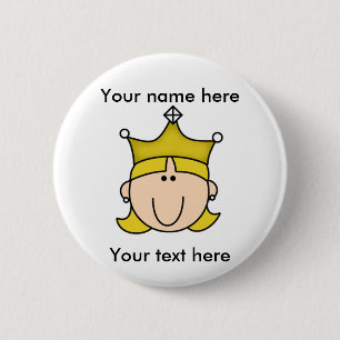 CUSTOMIZED PRINCESS BLOND 6 CM ROUND BADGE