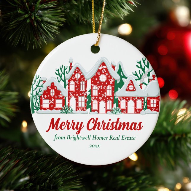 Customized Real Estate Company Merry Christmas Ceramic Tree Decoration (Creator Uploaded)