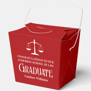 Customized Red Law School Graduation Party Fortune Favour Box