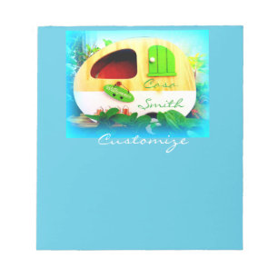 Customized Retro Vintage camper blue Notepad