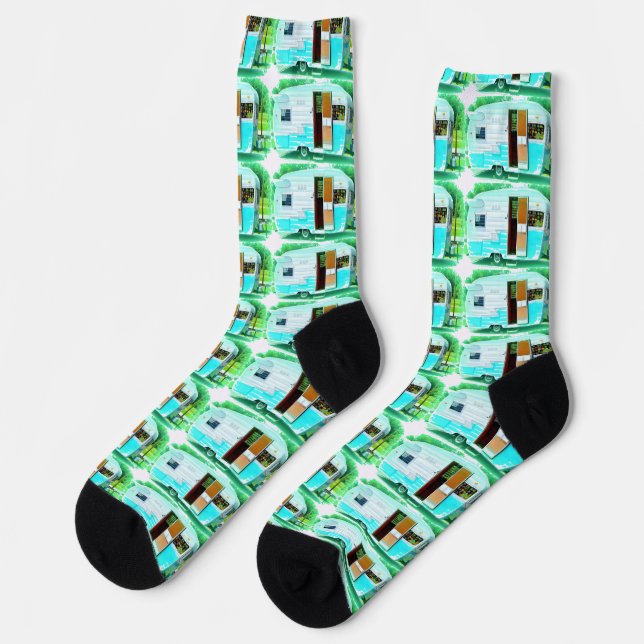 Customized Retro Vintage camper Socks (Left)