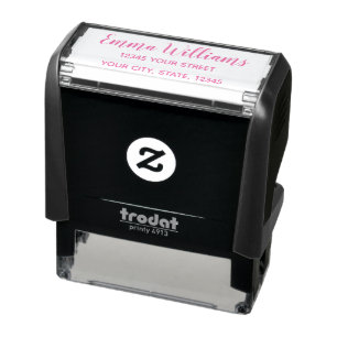 Customized Return Address Self-Inking Stamp Pink