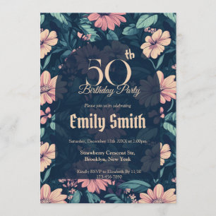 Customized Rose Inspired Adult Birthday Invitation