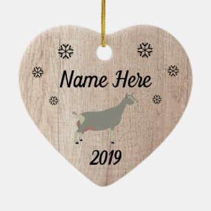Customized Rustic Toggenburg Dairy Goat Ceramic Tree Decoration