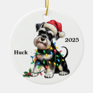 Customized Schnauzer Christmas Dog Ceramic Tree Decoration