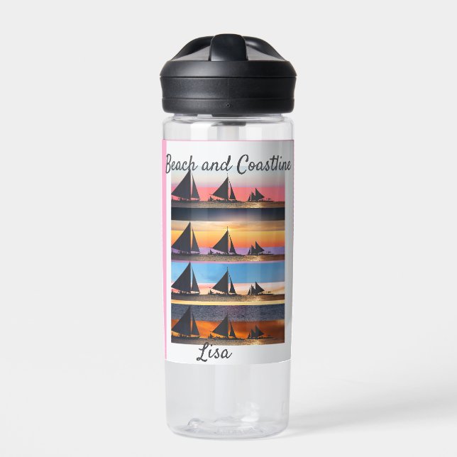 Customized Set Sails  Water Bottle (Front)