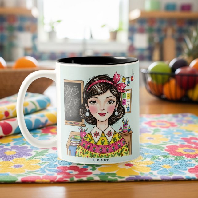 Customized Teacher Graphic Mug – Colorful & Cute  (Creator Uploaded)