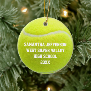 Customized Tennis Ball Sports Ceramic Tree Decoration