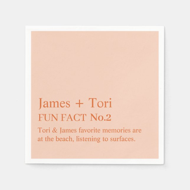 CUSTOMIZED TEXT FUN FACT MODERN STYLISH WEDDING  NAPKIN (Front)
