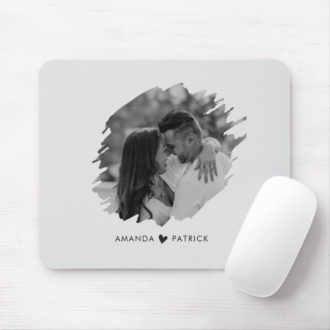 Customized Valentines Day Modern Photo Couple Mouse Pad (With Mouse)