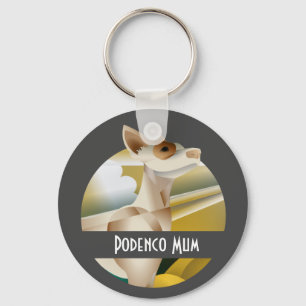 Customized Vintage Podenco Art Deco Dog  Key Ring