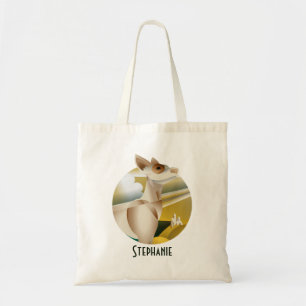 Customized Vintage Podenco Art Deco Dog Tote Bag