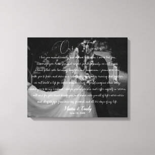 Customized Wedding Anniversary Photo & Vows Canvas Print