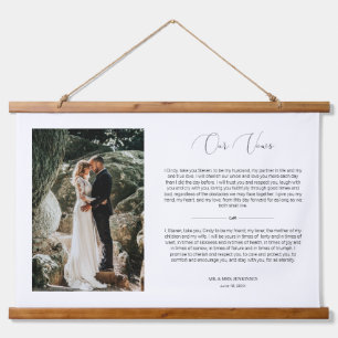 Customized Wedding Anniversary Photo & Vows Hanging Tapestry