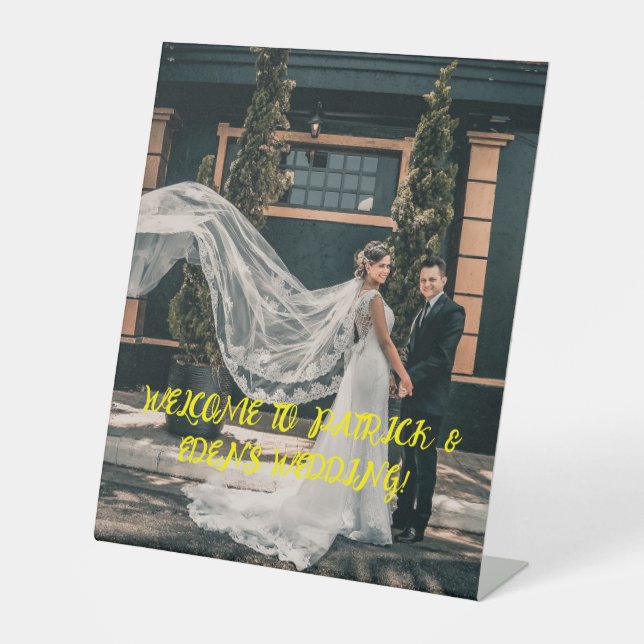 Customized Wedding Easel Pedestal Sign (Front)