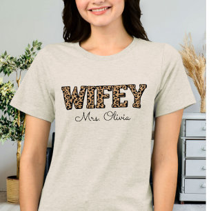 Customized Wifey Crew Neck T-Shirt Tri-Blend Shirt