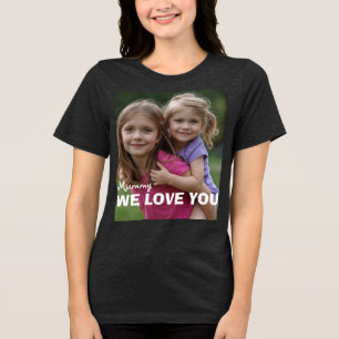 Customized with 2 and text Tri-Blend shirt