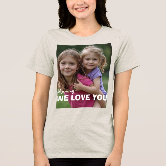Customized with 2 and text Tri-Blend shirt (Front)