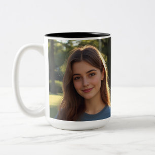 Customized with two photos Two-Tone coffee mug