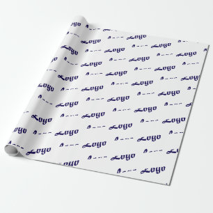 CUSTOMIZED YOUR LOGO STYLISH MODERN SMALL BUSINESS WRAPPING PAPER
