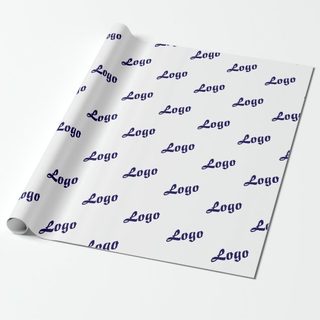 CUSTOMIZED YOUR LOGO STYLISH MODERN SMALL BUSINESS WRAPPING PAPER (Unrolled)