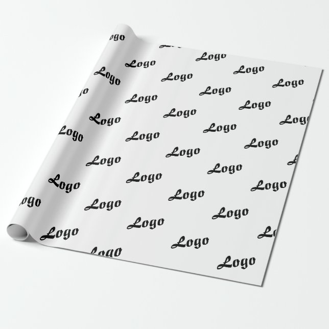 CUSTOMIZED YOUR LOGO STYLISH MODERN SMALL BUSINESS WRAPPING PAPER (Unrolled)