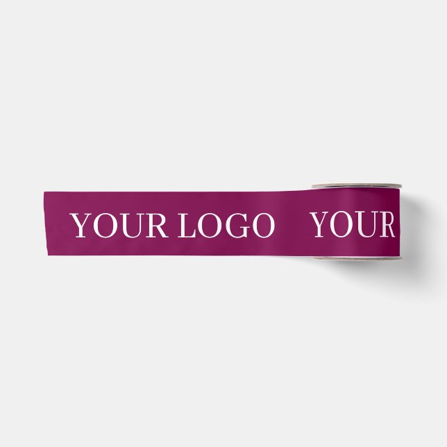 CUSTOMIZED YOUR LOGO STYLISH MODERN WINE SATIN RIBBON (Front)