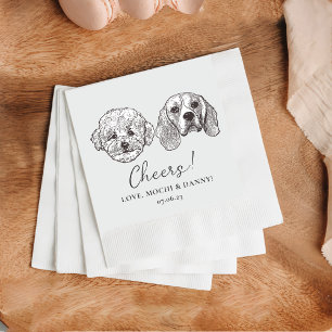 Customn Two Pet Cocktail Napkins Wedding