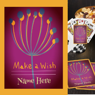 CustomName, Magical 8-thistle Branch, Purple Bkgd Playing Cards