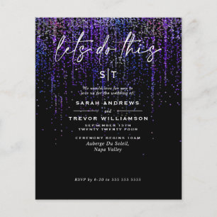 CustomSuper Low Budget Wedding Edgy Purple Glitter Flyer