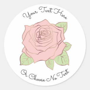 CustomText/ Elegant Pink Rose Gold Romantic Chic Classic Round Sticker