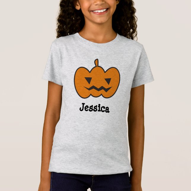 Custon Name Halloween Pumpkin T-Shirt (Front)