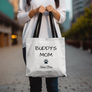 Custoomized Dog Mum with Paw Tote Bag