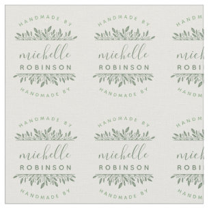 Cut And Sew   Sage Green Botanical Handmade Name Fabric