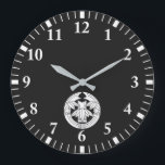 Cut bamboo in embracing bamboo leaves large clock<br><div class="desc">This kamon is called "Daki take ni kiri take" in Japan.</div>