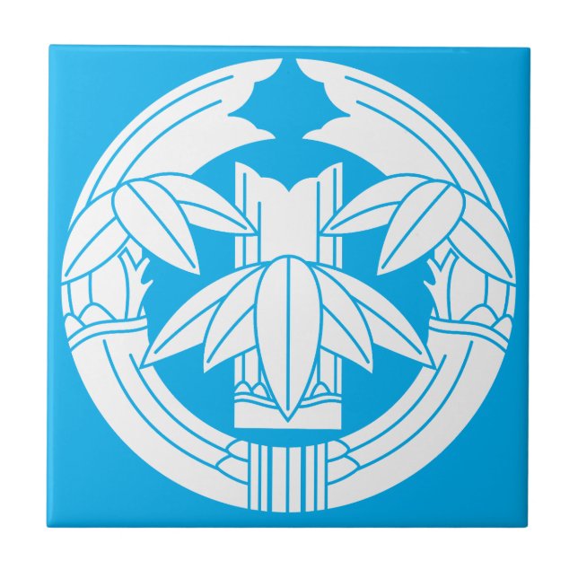 Cut bamboo in embracing bamboo leaves tile (Front)