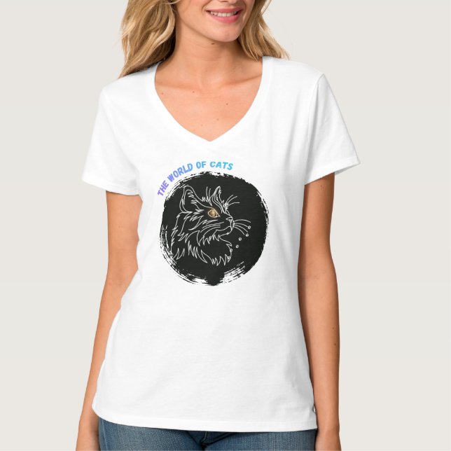 Cut Cat Lover Design T-Shirt (Front)