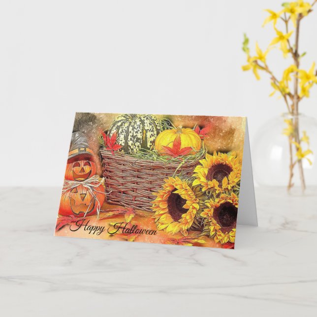 Cut, Colorful, Halloween Decoration Card (Yellow Flower)