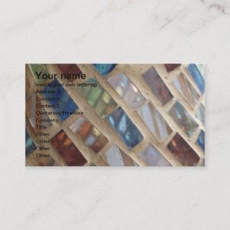 cut coloured glass mosaic business card