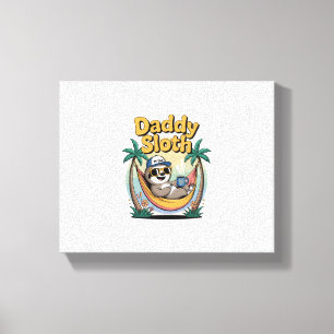 Cut Daddy Sloth Father Canvas Print