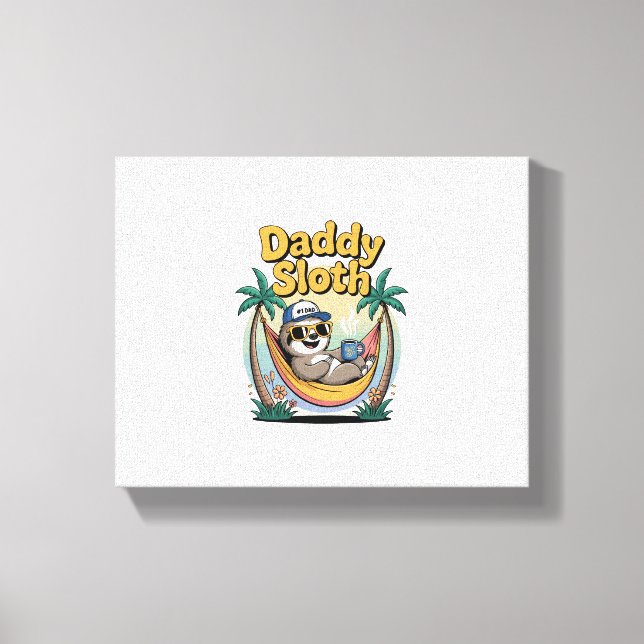 Cut Daddy Sloth Father Canvas Print (Front)