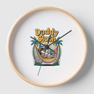 Cut Daddy Sloth Father Clock